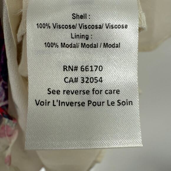 Varun Bahl Anthropologie Floral Print Swing Dress Women's Size 2 Ivory High Low - Picture 7 of 8